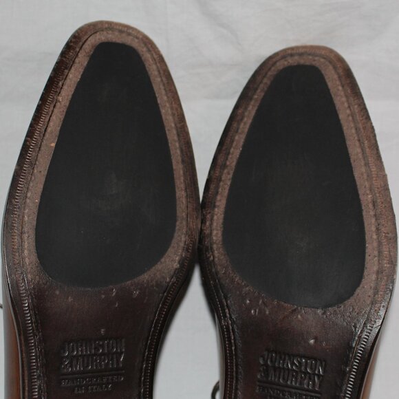 Johnston & Murphy Cap Toe Oxford Laceup Brown Italian Leather Men\'s Size 11